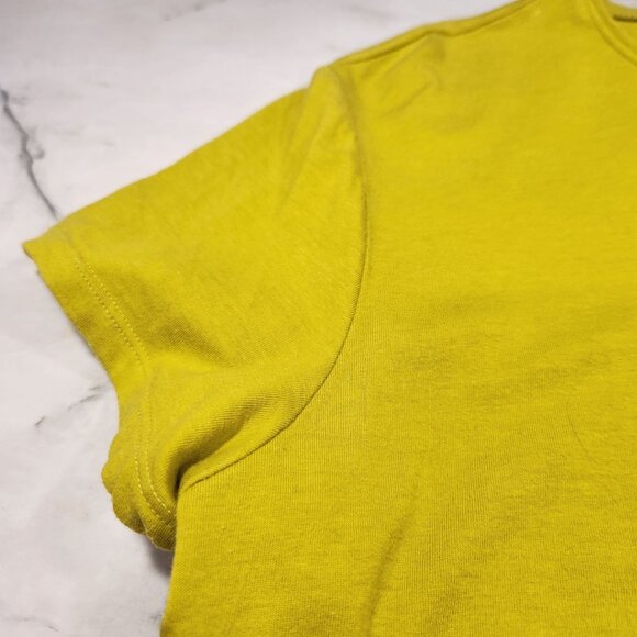 Eileen Fisher Yellow Short Sleeve Top Cotton Blend Womens Size XL - Picture 4 of 10